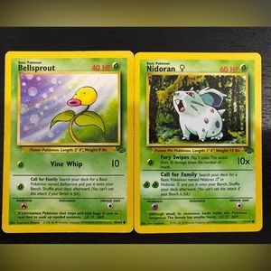 Bellsprout 49/64, Nidoran 57/64 Pokemon Cards